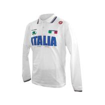 Camisa Casual Castelli Azzurro Italia Skoda Polo Manga Longa