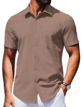 Camisa casual COOFANDY de manga curta com botões para homens