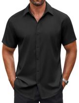 Camisa casual COOFANDY de manga curta com botões para homens Camisa casual COOFANDY de manga curta com botões para homens
