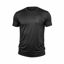 Camisa Casual Corinthians All Black Logo Bordado Oficial Camisa Casual Corinthians All Black Logo Bordado Oficial