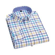 Camisa Casual De Manga Longa Em Oxford 100% Algodão Para Homens, Estampa Sólida, Tamanhos 7XL, 6XL,