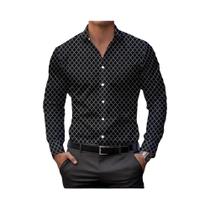 Camisa Casual Masculina Com Estampa Xadrez, Clássica, De Manga Longa, Básica, Moda Do Dia a Dia