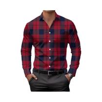 Camisa Casual Masculina Com Estampa Xadrez, Clássica, De Manga Longa, Básica, Moda Do Dia a Dia