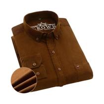 Camisa Casual Masculina De Algodão Corduroy 7XL 6XL Com Manga Longa, Confortável E Macia, Com Bolso