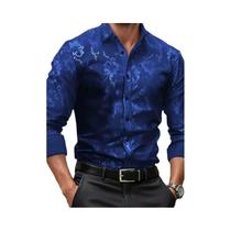 Camisa Casual Masculina De Manga Longa Estampada, Moda Streetwear Para Todas as Estações 2025 Camisa Casual Masculina De Manga Longa Estampada, Moda Streetwear Para Todas as Estações 2025