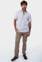 Camisa casual masculina manga curta comfort premium stripe marinho