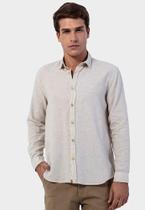 Camisa casual masculina manga longa comfort linen capri kaki