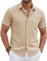 Camisa casual TACVASEN de manga curta com botões para homens Camisa casual TACVASEN de manga curta com botões para homens