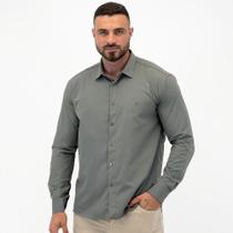 Camisa Caw Regular Tricoline Manga Longa Masculina Camisa Caw Regular Tricoline Manga Longa Masculina