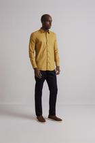 Camisa Chambray Slim Fit - Amarelo Mostarda