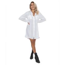 Camisa Chemise Manga Longa Fechamento Em Botões Elegante Modelo Saída De Praia Camisa Chemise Manga Longa Fechamento Em Botões Elegante Modelo Saída De Praia