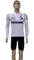 Camisa ciclismo advanced amg petronas f1 (manga longa) - branco - AtivoBike