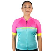 Camisa Ciclismo Bicicleta DaMatta Feminina Biker Verde/Rosa