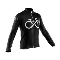 Camisa Ciclismo Bike Forever Preta Manga Longa Dry Fit Confortável Mtb
