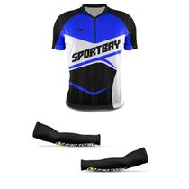 Camisa Ciclismo Bike Sportbay Manga Curta + Manguito Protetor Pro Tork