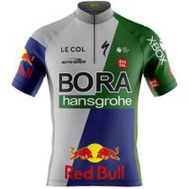 Camisa Ciclismo Camiseta Ciclista Bike Pro Tour Bora Azul e Verde Com Bolsos Uv 50+