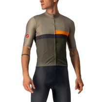 Camisa Ciclismo Castelli A Blocco Bark Green Masculino