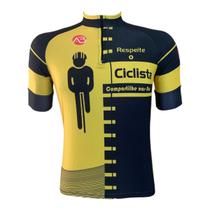 Camisa Ciclismo Classic Respeite o Ciclista - Amarelo Ouro