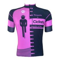 Camisa Ciclismo Classic Respeite o Ciclista - Rosa Chiclete
