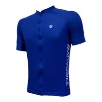 Camisa Ciclismo Classica Azul Feminina - Zíper Total