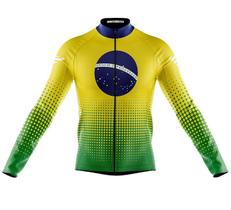 Camisa Ciclismo Copa Brasil Manga Longa Decole Uv Bike Mtb - Camisa Ciclismo Copa Brasil Manga Longa Decole Uv Bike Mtb -