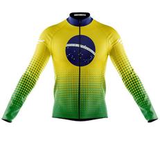 Camisa Ciclismo Copa Brasil Manga Longa Decole Uv Bike Mtb