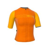 Camisa Ciclismo Ert Laranja Manga Curta Lady Tamanho GG