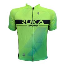 Camisa Ciclismo Fast MTB Ruka Verde Limão