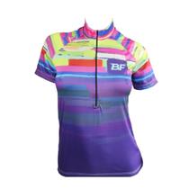 Camisa Ciclismo Feminina Be Fast Faixas Color Bike Mtb Camisa Ciclismo Feminina Be Fast Faixas Color Bike Mtb
