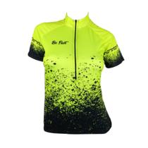 Camisa Ciclismo Feminina Be Fast Pintas Pretas Bike Mtb