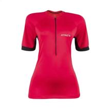 Camisa Ciclismo Feminina Magenta Tamanho M Zíper Dryfit Proteção UV30+ Corrida Treino Academia Musculação Atrio VB023