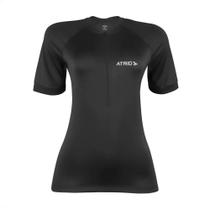 Camisa Ciclismo Feminina Preta Tamanho G Zíper Dryfit Proteção UV30+ Corrida Treino Academia Musculação Atrio VB029