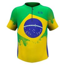 Camisa Ciclismo Infantil Márcio May Bandeira do Brasil