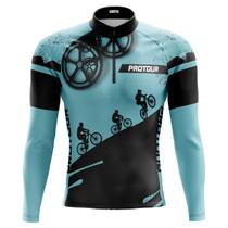 Camisa Ciclismo Maculina Respeite o Ciclista Azul Com Bolsos UV 50+ - Pro Tour