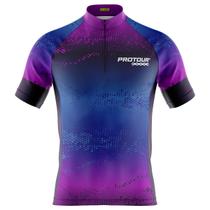 Camisa Ciclismo Manga Curta Masculina Pro Tour Galáxia Proteção UV+50