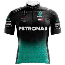 Camisa Ciclismo Manga Curta Petronas Infantil Bike Uv Mtb