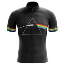 Camisa Ciclismo Manga Curta Pink Floyd Branca Infantil Bike Uv Mtb - Decole