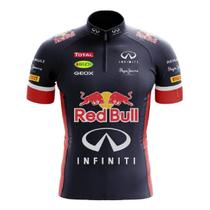 Camisa Ciclismo Manga Curta Red Bull Infantil Bike Uv Mtb