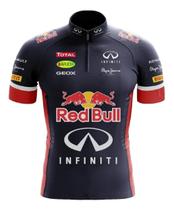 Camisa Ciclismo Manga Curta Red Bull Infantil Bike Uv Mtb