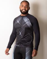 Camisa ciclismo manga longa cinza masculina elite