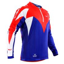 Camisa Ciclismo Manga Longa Ultra Bikes Max Dry Azul/Vermelho Tamanho G Pro Tork UCP-02AZVM-G
