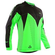 Camisa Ciclismo Manga Longa Ultra Bikes Max Dry Verde e Preto Tamanho M Pro Tork UCP-02VDPT-M