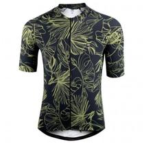 Camisa Ciclismo Marcio May Masc. Funny Monstera Leaves Preta