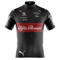 Camisa Ciclismo Masculina Alfa Romeo F1 Com Bolsos UV 50+