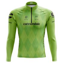 Camisa Ciclismo Masculina Manga Longa Cannondale Verde Com Bolsos UV 50+