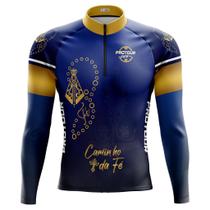 Camisa Ciclismo Masculina Manga Longa Pro Tour Santa Dourada Proteção UV+50
