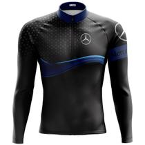 Camisa Ciclismo Masculina Mountain Bike Mercedes Manga Longa Com Bolsos