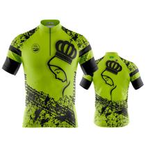 Camisa Ciclismo Masculina Mountain bike Pro Tour Romaria Verde dry fit proteção uv+50