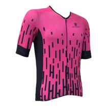 Camisa ciclismo Masculino Tetris Rosa - AtivoBike