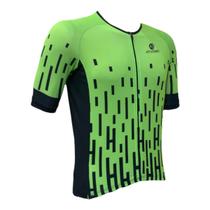Camisa ciclismo Masculino Tetris Verde - AtivoBike